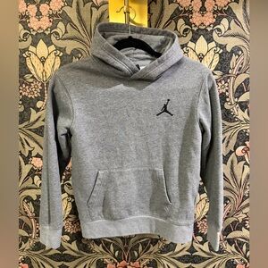 Youth Jordan Gray Hoodie with Black Logo - Medium
